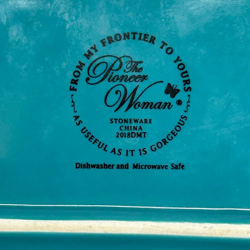 Pioneer Woman Butter Makes Everything Better Floral Stoneware Butter Dish Teal